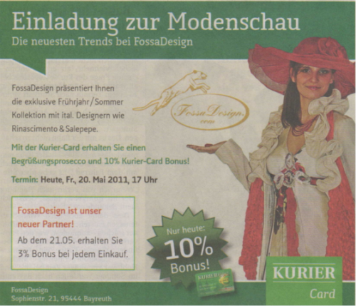 von Franziska Schatz, aus dem Nordbayrischen Kurier vom 20.05.2011